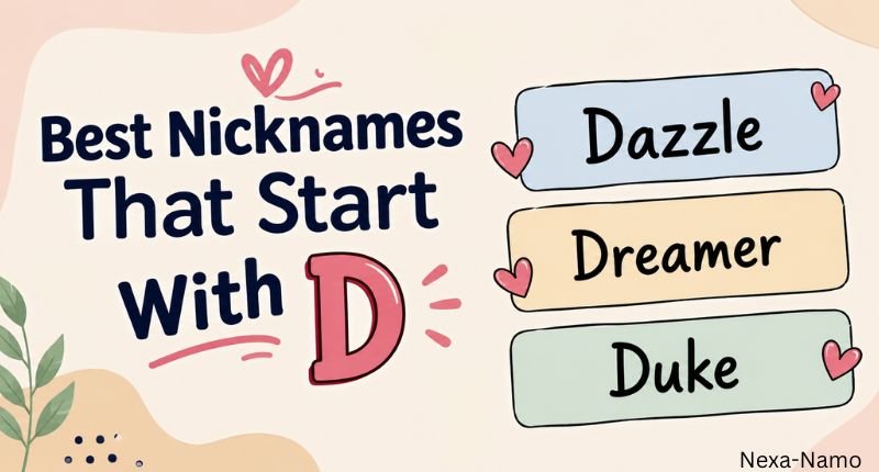 Best Nicknames That Start With D a colorful blog heading graphic featuring playful typography.