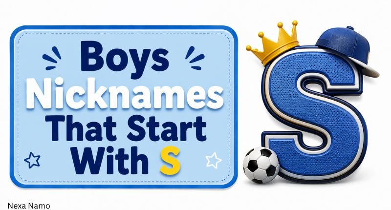 Boys Nicknames That Start With S with a sporty blue letter S