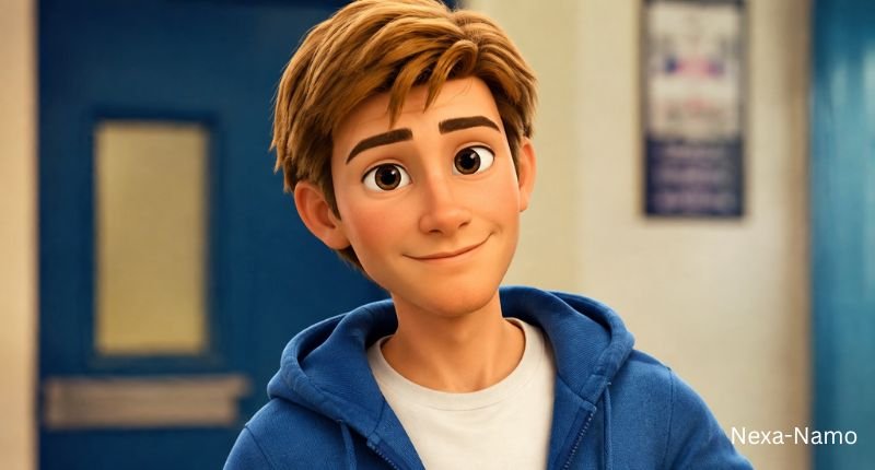 Dave Seville from Alvin and the Chipmunks wearing a blue hoodie with a friendly smile and a warm animated character appearance.