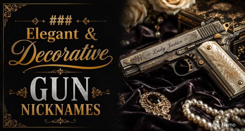 Ornately engraved handgun with elegant decorative styling.
