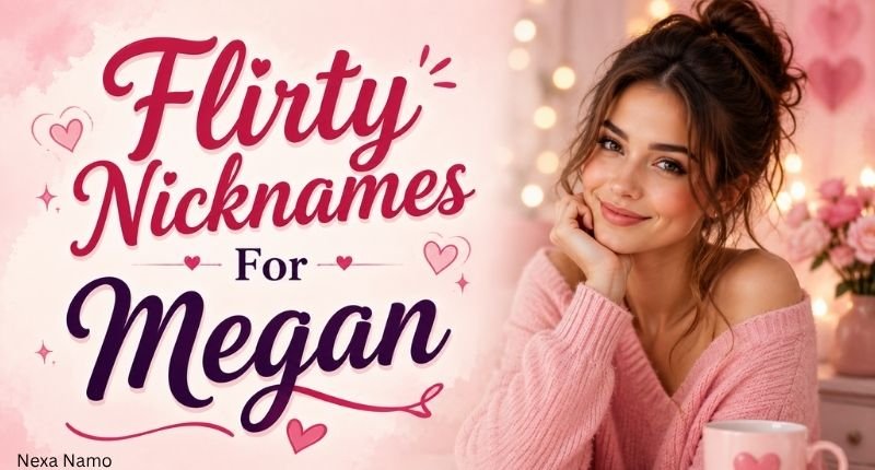 Flirty nicknames for Megan with a stylish girl and romantic design