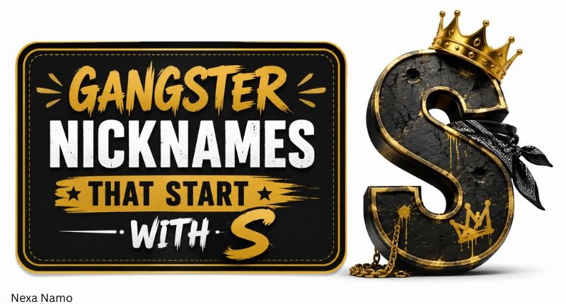 Gangster Nicknames That Start With S with a bold black and gold gangster-style S