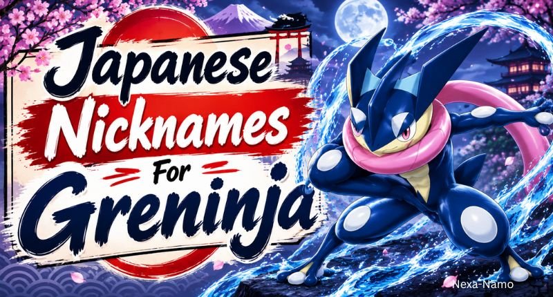 Japanese Nicknames For Greninja with Japanese-inspired Greninja artwork.
