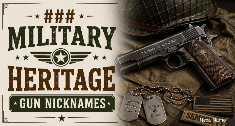 Vintage military handgun displayed with heritage-inspired gear.