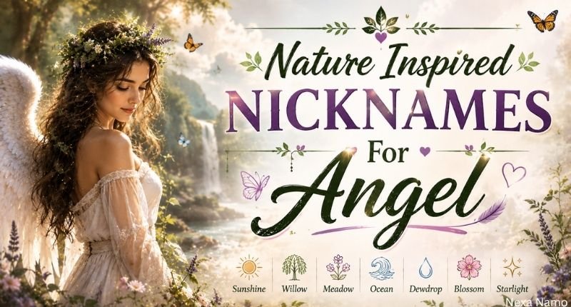 Nature Inspired Nicknames for Angel with a beautiful nature and angel design