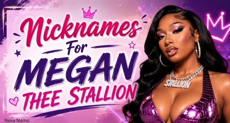 Nicknames for Megan Thee Stallion with stylish pop culture inspired graphic