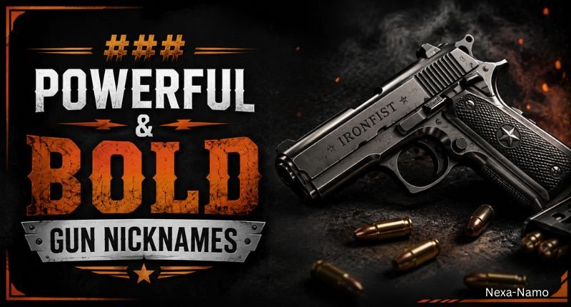 Powerful handgun with bold industrial styling and dramatic lighting.