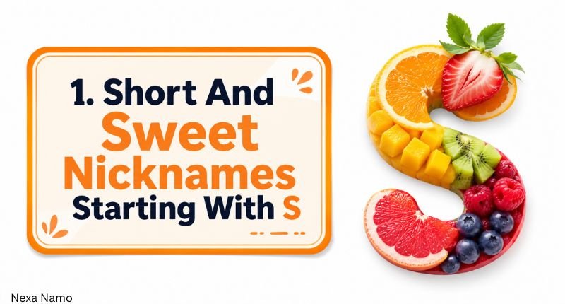 Short And Sweet Nicknames Starting With S with a colorful fruit-style S