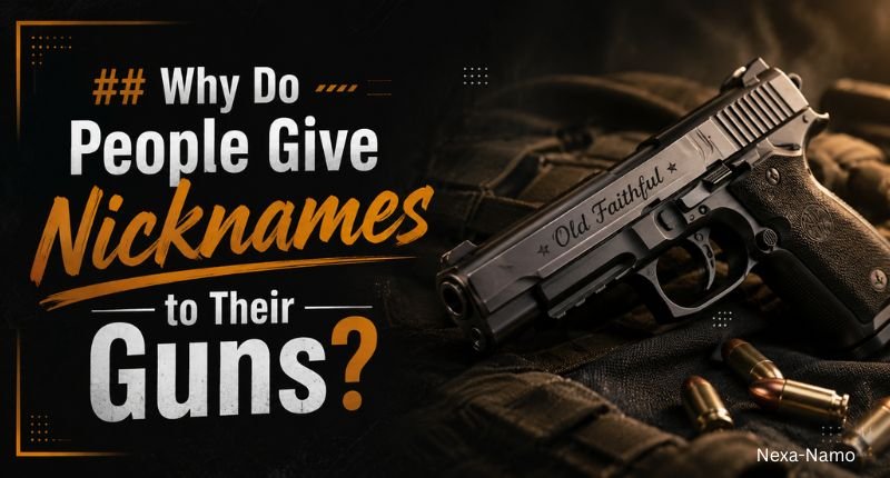 Why Do People Give Nicknames to Their Guns heading with a stylish design and firearm-themed image background.