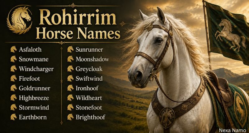 Rohirrim horse names for noble and powerful fantasy horses