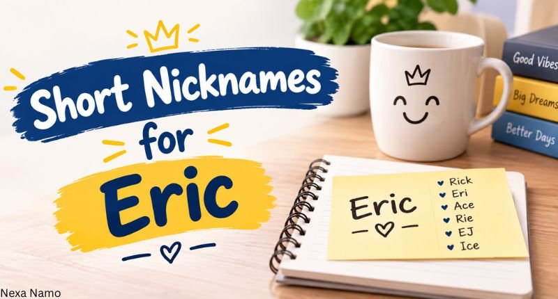 Short Nicknames for Eric with a cozy desk setup, notebook, and creative nickname ideas