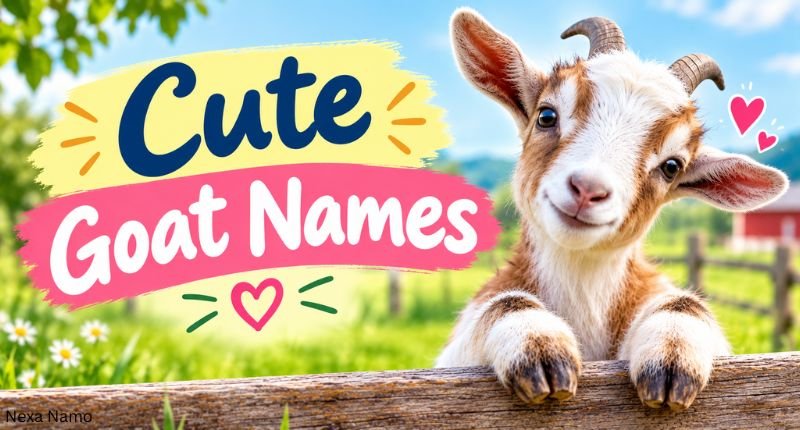 Cute Goat Names – adorable baby goat standing by a wooden fence in a sunny countryside field